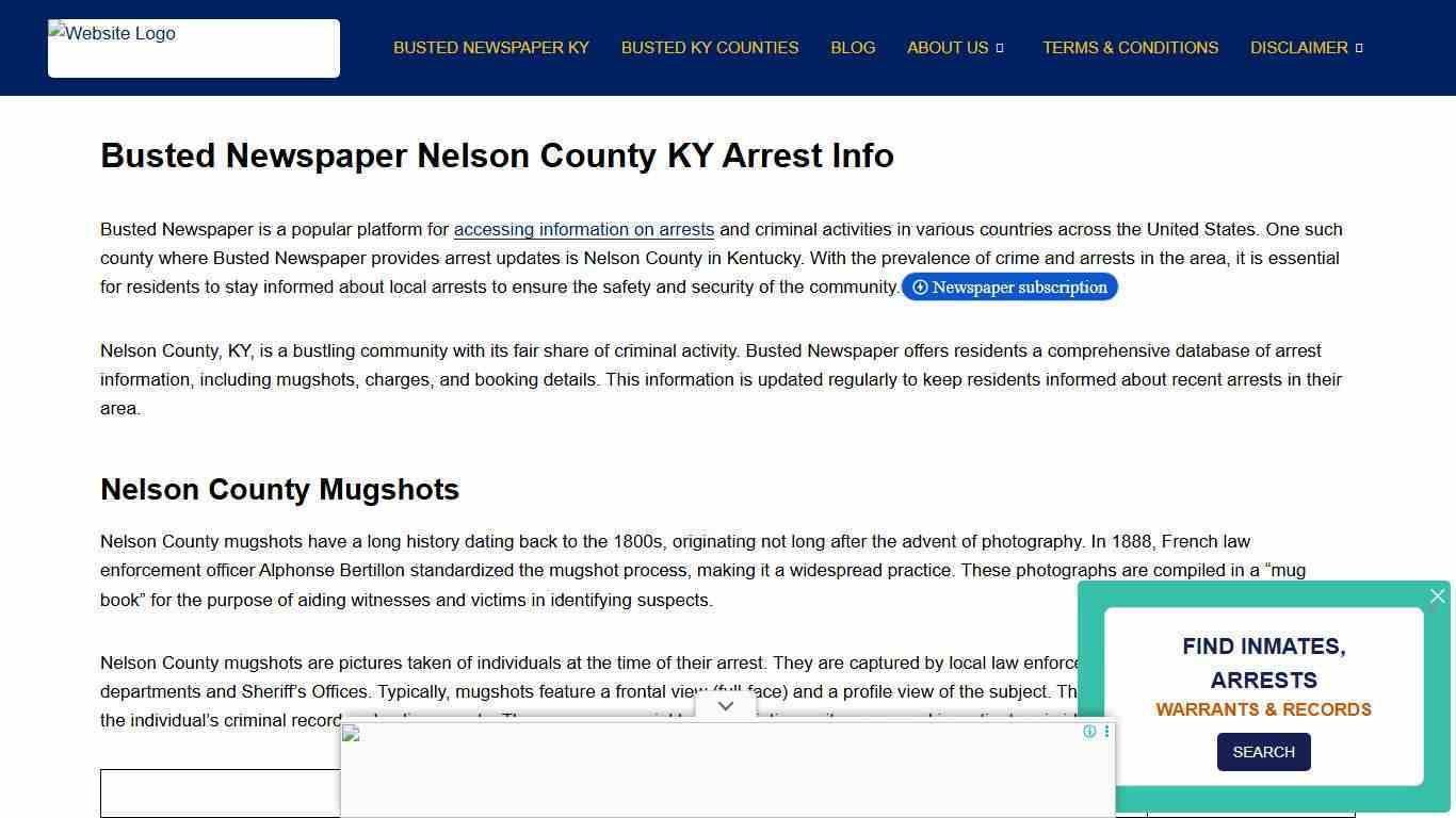 Busted Newspaper Nelson County KY Arrest Info